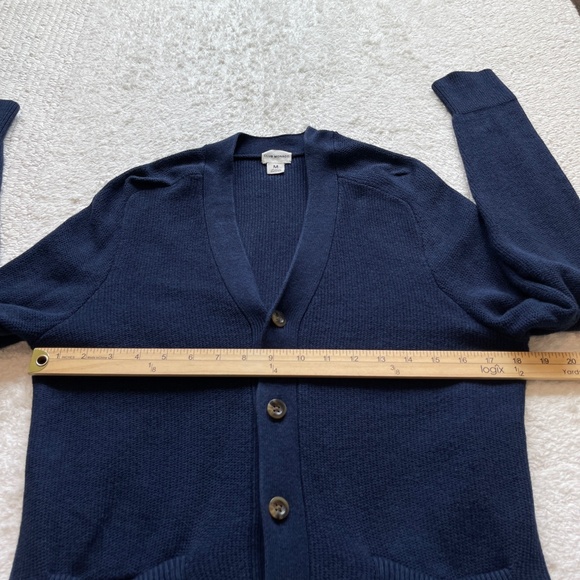 Club Monaco Cardigan Men's Size M Button Front Pockets Cotton Cashmere Blue - Picture 8 of 10